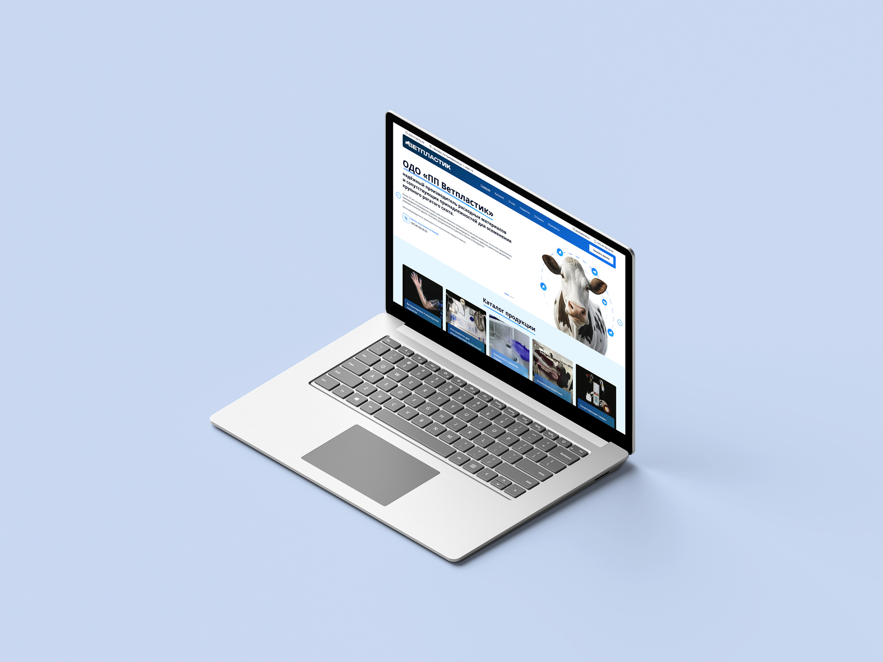 сайт-визитка с каталогом продукции ветпластик